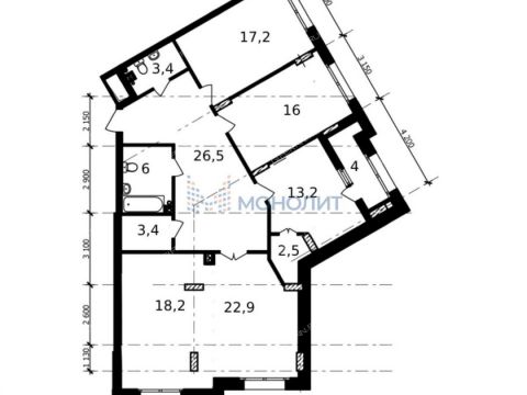 4-komnatnaya-ul-vladimira-vysockogo-d-1 фото