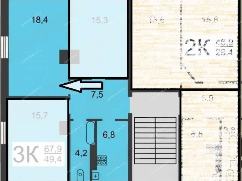 комната в доме 13 в посёлке Мостоотряд