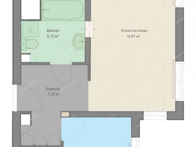 однокомнатная квартира на улице Маршала Баграмяна дом 3