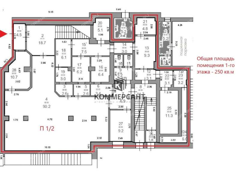 помещение под офис на Верхне-Волжской набережной