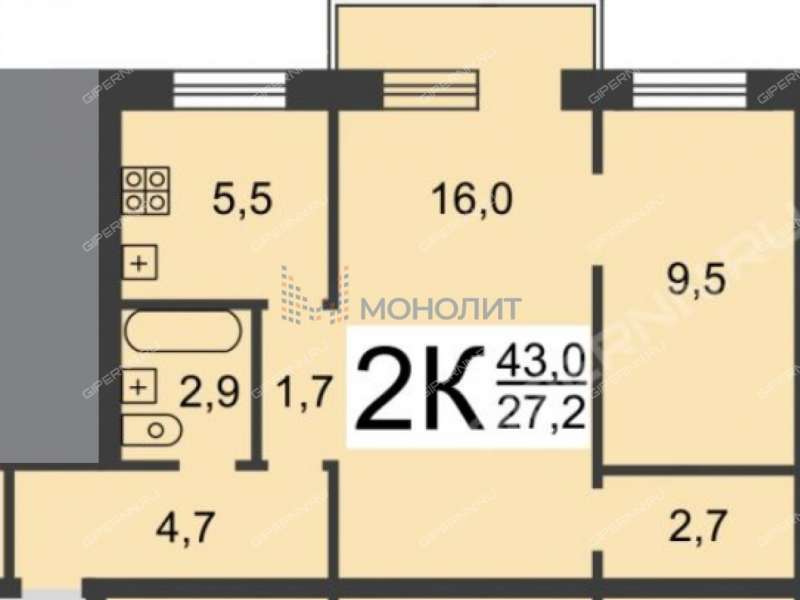 двухкомнатная квартира на Школьной улице дом 5А
