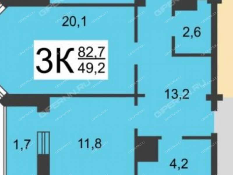 трёхкомнатная квартира на Молодёжном проспекте дом 35