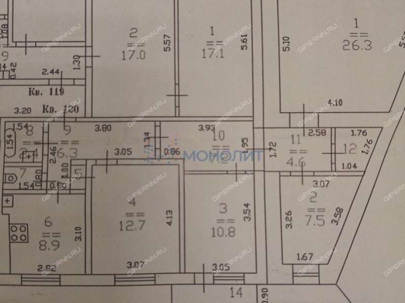 четырёхкомнатная квартира на улице Баранова дом 9А