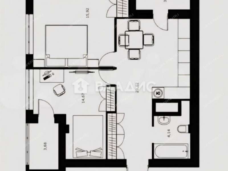 двухкомнатная квартира на Артельной улице дом 15 к1