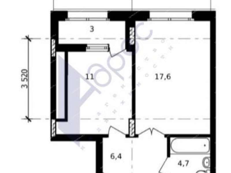 однокомнатная квартира на улице Владимира Высоцкого дом 1