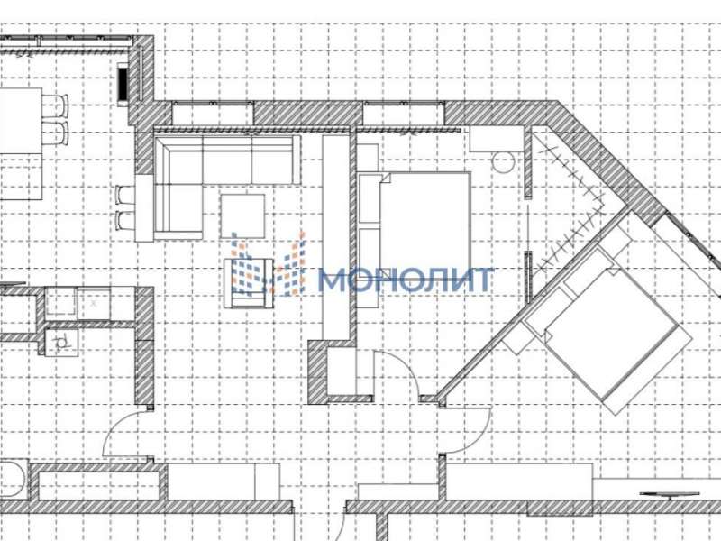 трёхкомнатная квартира на улице Композитора Касьянова дом 11