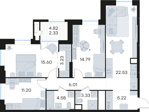 3-komnatnaya-ul-garshina-d-40-k1-1-5 фото