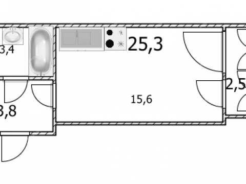 kvartira-studiya-ul-kosmicheskaya-d-34-k1 фото