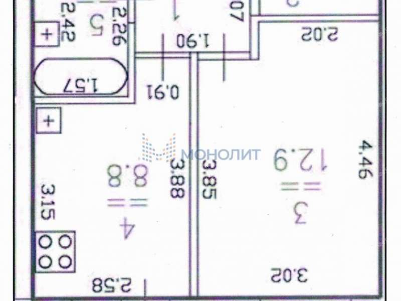однокомнатная квартира на улице Красная Поляна дом 2 деревня Афонино