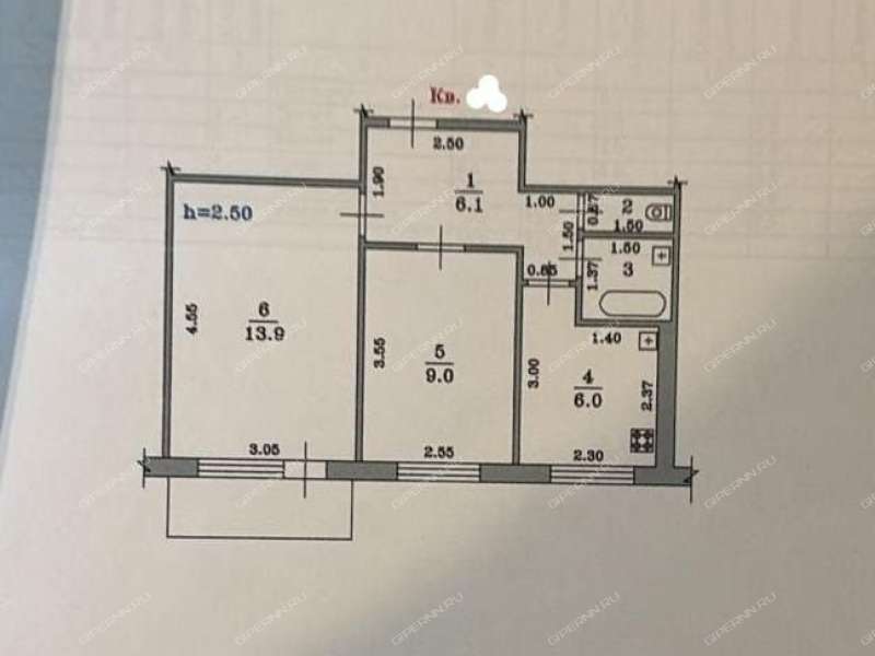 двухкомнатная квартира в микрорайоне Гоголя дом 42 город Выкса