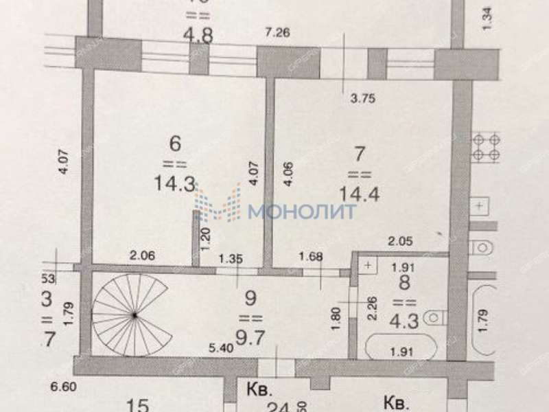 трёхкомнатная квартира на Союзном проспекте дом 9А