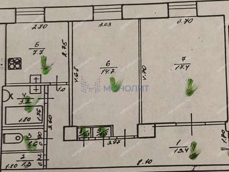 двухкомнатная квартира на проспекте Ленина дом 1