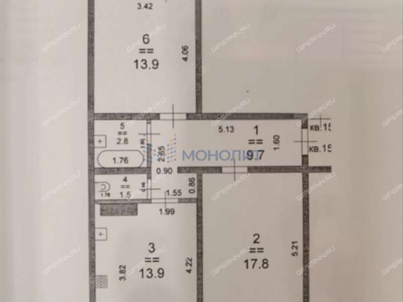 двухкомнатная квартира на улице 40 лет Победы дом 19