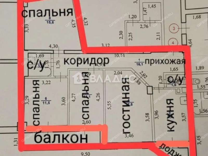 четырёхкомнатная квартира на улице Родионова дом 167 к1