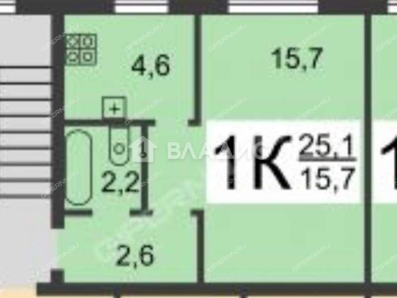 однокомнатная квартира на улице Спутника дом 1
